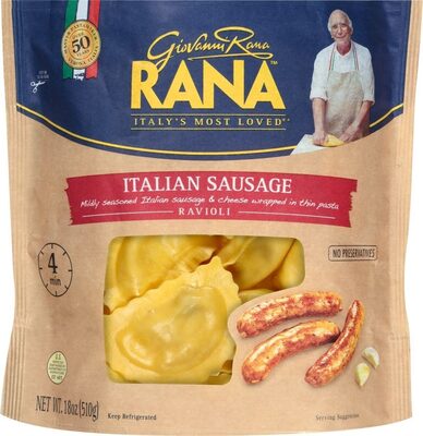 Italian Sausage Ravioli Mildly Seasoned Italian Sausage & Cheese Wrapped In Thin Pasta, Italian Sausage