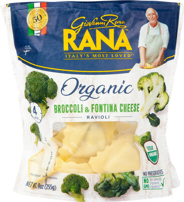 Organic Broccoli & Fontina Cheese Ravioli, Broccoli; Fontina Cheese