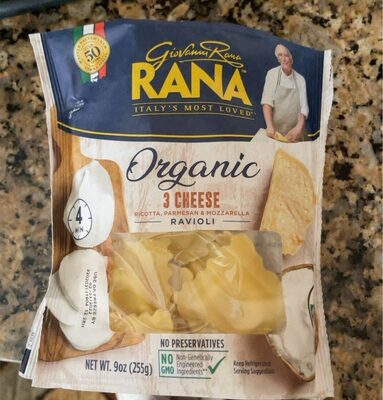 Organic 3 Cheese Ravioli, Ricotta; Parmesan; Mozzarella