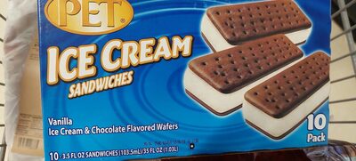 Vanilla Ice Cream & Chocolate Flavored Wafers Sandwiches, Vanilla
