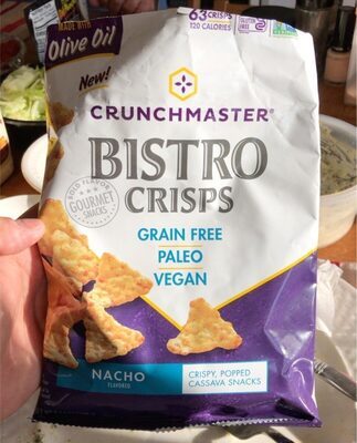 Nacho Crispy, Popped Cassava Snacks Bistro Crisps, Nacho