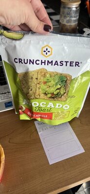 Guacamole Avocado Toast Crunchy, Baked Rice Crackers, Guacamole