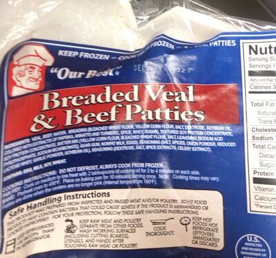 "Our Best" Breaded Veal & Beef Patties, 4 Oz, 4 Count