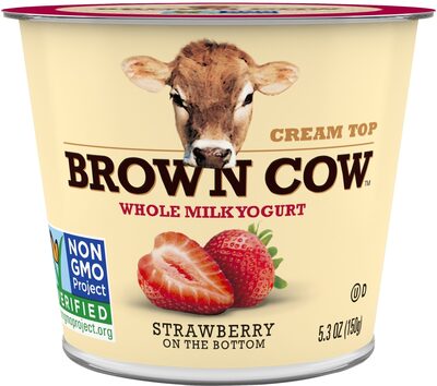 Strawberry On The Bottom Cream Top Whole Milk Yogurt, Strawberry