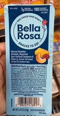 Sharp Cheddar Cheese, Roasted Sea-Salted Cashews & Cherry Juice-Infused Dried Cranberries Snacks To Go, Sharp Cheddar Cheese, Roasted Sea-Salted Cashews & Cherry Juice-Infused Dried Cranberries