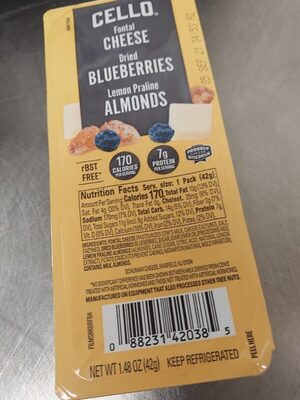 Fontal Cheese, Dried Blueberries Lemon Praline Almonds
