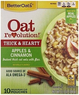 Apples & Cinnamon Thick & Hearty Instant Oatmeal With Flax Seeds, Apples & Cinnamon