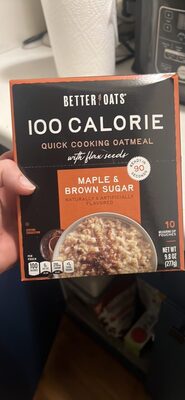 Maple & Brown Sugar Instant Oatmeal With Flax Seeds, Maple & Brown Sugar