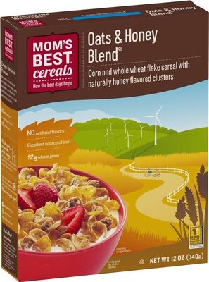 Oats & Honey Blend Corn And Whole Wheat Flake Cereal With Naturally Honey Flavored Clusters, Oats & Honey Blend