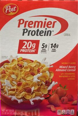 Mixed Berry Almond Cereal With Strawberries Raspberries & Sliced Almonds, Mixed Berry Almond
