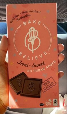 Semi-Sweet No Sugar Added 50% Cacao Baking Bar, Semi-Sweet