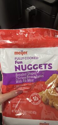 Fun Nuggets Breaded Shaped Chicken Breast Patties With Rib Meat, Fun Nuggets