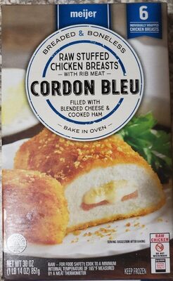 Cordon Bleu Raw Stuffed Chicken Breasts, Cordon Bleu