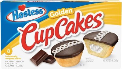 Golden Cupcakes Frosted Yellow Cake With Creamy Filling, Golden