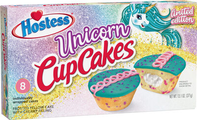 Unicorn Cupcakes Frosted Yellow Cake With Creamy Filling, Unicorn