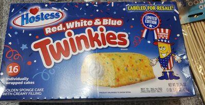 Red, White & Blue Golden Sponge Cake With Creamy Filling, Red, White & Blue