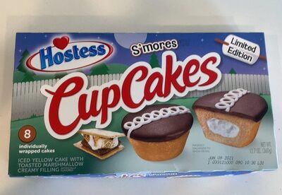 S'Mores Cupcakes Iced Yellow Cake With Toasted Marshmallow Creamy Filling, S'Mores