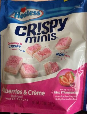 Strawberries & Creme Flavored Cr!Spy Minis Wafer Snacks, Strawberries & Creme