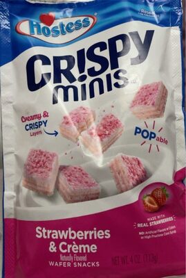Strawberries & Creme Flavored Cr!Spy Minis Wafer Snacks, Strawberries & Creme