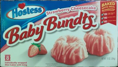 Strawberry Cheesecake Baby Bundts Mini Cakes With Icing, Strawberry Cheesecake