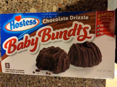 Chocolate Drizzle Baby Bundts Mini Cakes With Icing, Chocolate Drizzle