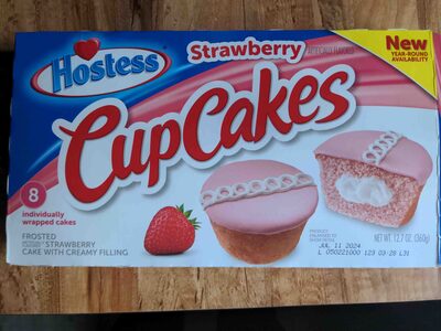 Strawberry Frosted Cupcakes With Creamy Filling, Strawberry