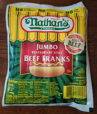 Jumbo Restaurant Style Beef Franks, Restaurant Style Beef