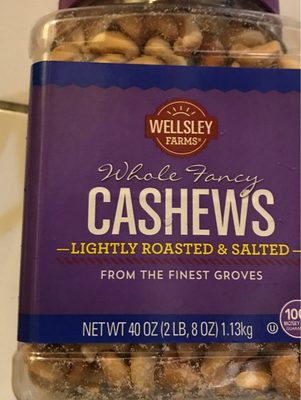 Lightly Roasted & Salted Whole Fancy Cashews, Lightly Roasted & Salted