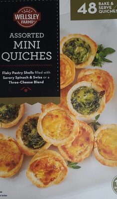 Assorted Flaky Pastry Shells Filled With Savory Spinach & Swiss Or A Three-Cheese Blend Mini Quiches, Assorted