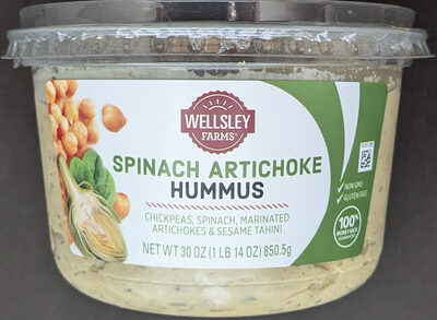 Spinach Artichoke Chickpeas, Spinach, Marinated Artichokes And Sesame Tahini Hummus, Spinach Artichoke