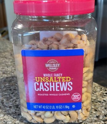 Unsalted Whole Fancy Roasted Cashews, Unsalted