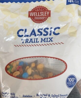 Classic M&M's Milk Chocolate Candies, Raisins, Roasted & Salted Peanuts, Almonds & Cashews Trail Mix, Classic