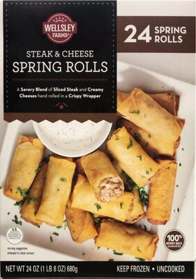 Steak & Cheese A Savory Blend Of Sliced Steak And Creamy Cheeses Hand Rolled In A Crispy Wrapper Spring Rolls, Steak & Cheese