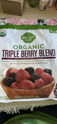 Triple Berry Organic Whole Strawberries, Blackberries, Raspberries Blend, Triple Berry