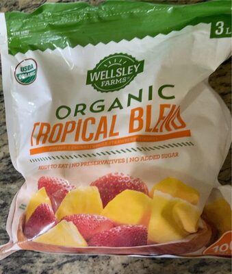 Tropical Blend Organic Pineapple Chunks, Whole Strawberries, Mango, Tropical Blend