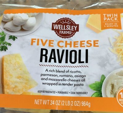 Five Cheese A Rich Blend Of Ricotta, Parmesan, Romano, Asiago And Mozzarella Cheeses All Wrapped In Tender Pasta Ravioli, Five Cheese
