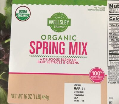 Spring Mix Organic Blend Of Baby Lettuces & Greens, Spring Mix