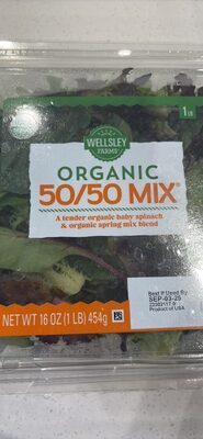 50/50 Mix Organic Tender Baby Spinach & Spring Mix Blend, 50/50 Mix