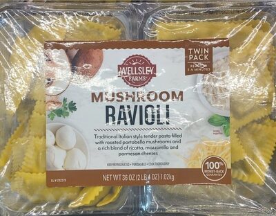 Mushroom Ravioli Filled With Roasted Portobello Mushrooms And A Blend Of Ricotta, Mozzarella And Parmesan Cheeses, Mushroom