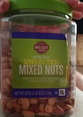 Unsalted Extra Fancy Roasted Cashews, Almonds, Hazelnuts & Pecans Mixed Nuts, Unsalted
