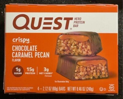 Chocolate Caramel Pecan Crispy Hero Protein Bars, Chocolate Caramel Pecan