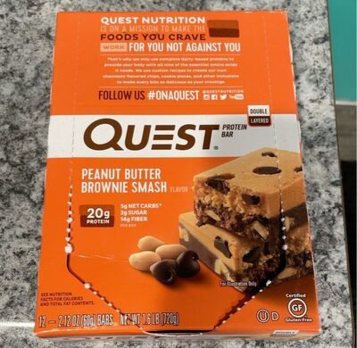 Peanut Butter Brownie Smash Flavor Protein Bar, Peanut Butter Brownie Smash