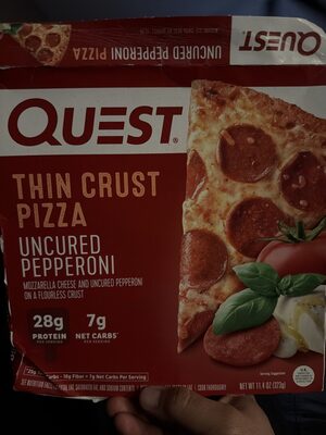 Uncured Pepperoni Mozzarella Cheese And Uncured Pepperoni On A Flourless Thin Crust Pizza, Uncured Pepperoni