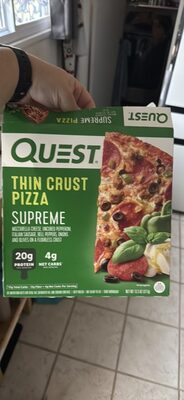 Supreme Mozzarella And Romano Cheese, Uncured Pepperoni And Italian Sausage On A Flourless Thin Crust Pizza, Supreme
