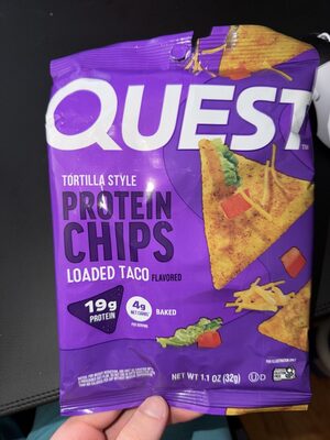 Loaded Taco Flavor Tortilla Style Protein Chips, Loaded Taco