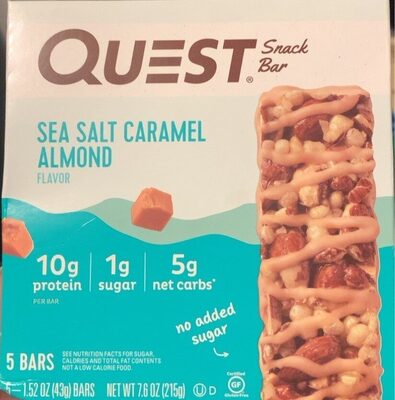 Sea Salt Caramel Almond Flavor Snack Bars, Sea Salt Caramel Almond