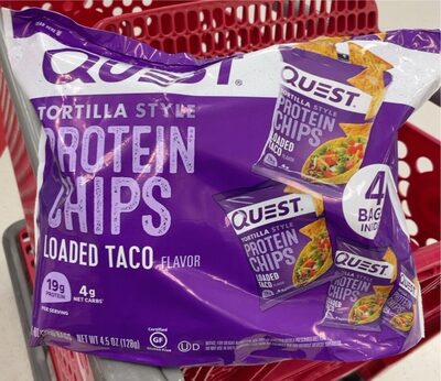 Loaded Taco Flavor Tortilla Style Protein Chips, Loaded Taco