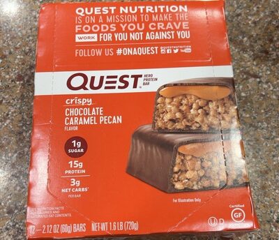 Chocolate Caramel Pecan Crispy Hero Protein Bars, Chocolate Caramel Pecan