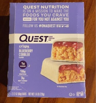 Blueberry Cobbler Crispy Hero Protein Bars, Blueberry Cobbler