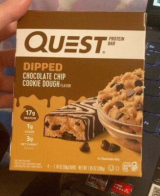 Chocolate Chip Cookie Dough Dipped Protein Bars, Chocolate Chip Cookie Dough